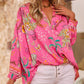 Tribal Print Long Sleeve Pullover Top and Casual Loose Fit Top