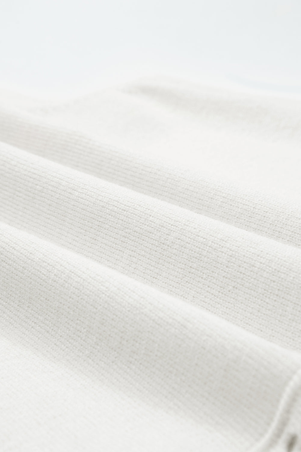 White U Neck Eyelet Accent Sweater Vest