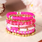 Sachet Pink 8pcs Valentine Vibe Beaded Elastic Bracelet Set