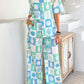 Sky Blue Shell Print Half Sleeve Shirt and Pants Set