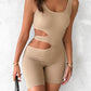 Cutout U Neck Rib Knit Romper