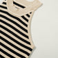 Black Stripe Crew Neck Slim Fit Sweater Vest