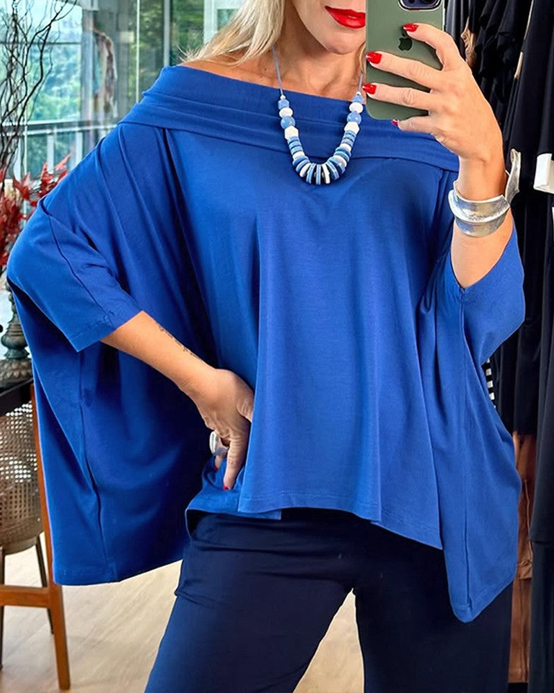 Off the Shoulder Long Sleeve Top Casual Pullover
