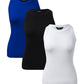 3 Pack O Neck Knit Thick Strap Racerback Tank Tops