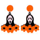 Orange Flower Ghost Halloween Acrylic Earrings
