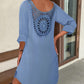 Crochet Lace Long Sleeve Casual Dress