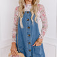Dusk Blue Wide Strap Button Front Pocketed Denim Mini Dress