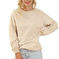 Oatmeal Contrast 2-tone Patchwork Raglan Sleeve Sweatshirt