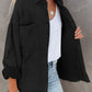 Black Distressed Fringe Trim Denim Jacket