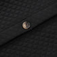 Black Retro Quilted Flap Pocket Button Shacket