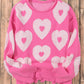 Bonbon Pearl Beaded Heart Drop Shoulder Sweater