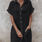 Buttoned Pocket Design Casual Shirt Dress