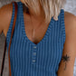 V Neck Sleeveless Ribbed Tank Top