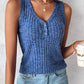 V Neck Sleeveless Ribbed Tank Top