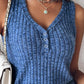 V Neck Sleeveless Ribbed Tank Top
