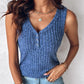 V Neck Sleeveless Ribbed Tank Top
