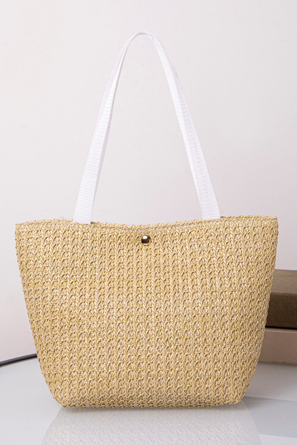 Beige Minimalist Large Tote Bag