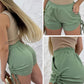 Side Drawstring Strechy Waist Shorts Casual Pocket Design Shorts