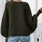 Lantern Batwing Sleeve Oversized Ribbed Knit Sweater
