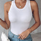 Round Neck Ribbed Tank Top With Bra Pads