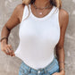 Round Neck Ribbed Tank Top With Bra Pads