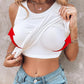 Round Neck Ribbed Tank Top With Bra Pads