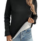 Black Mock Neck Thermal Lined Long Sleeve Tee