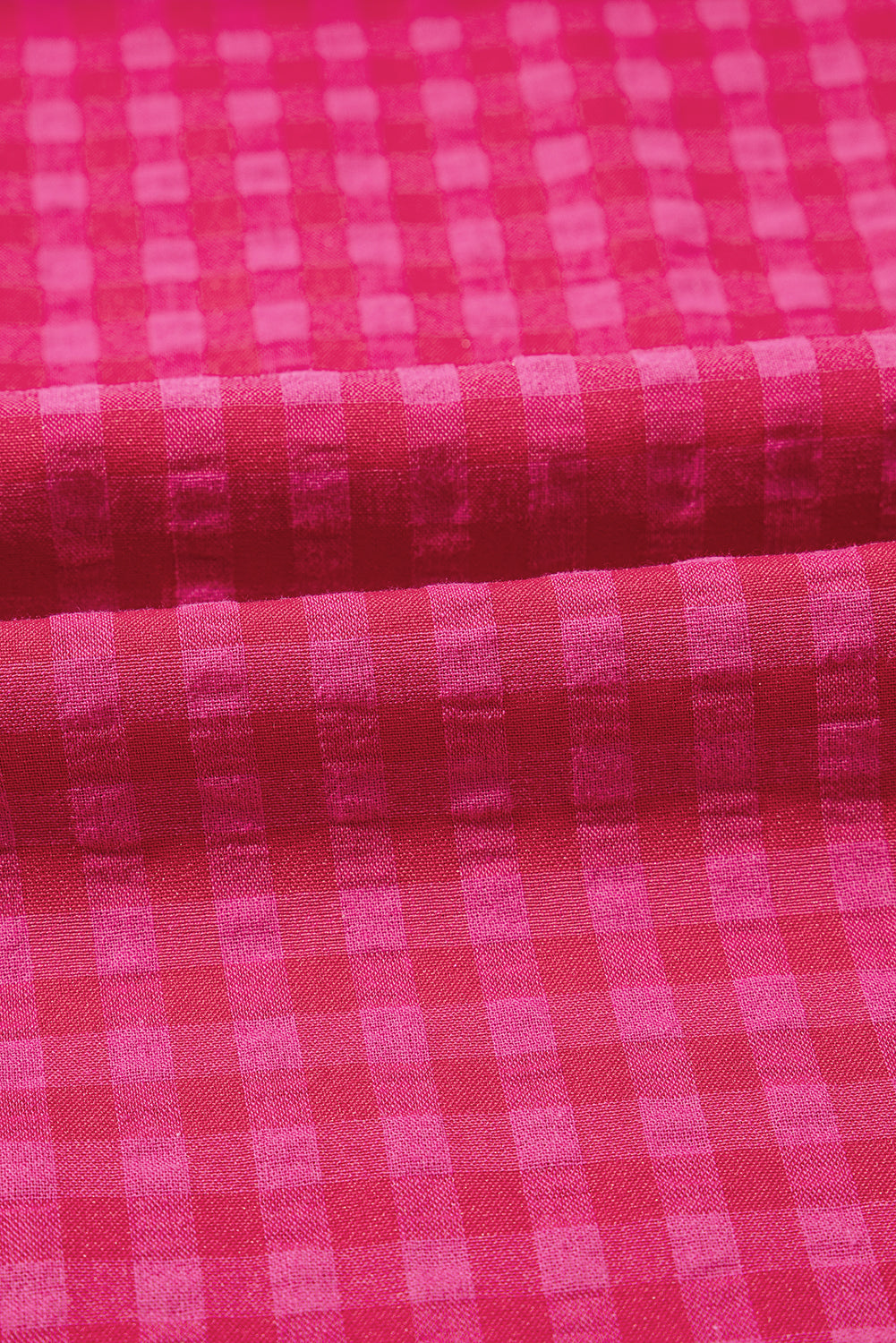 Rose Ginham Check Bubble Sleeve Ruffled Maxi Dress