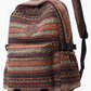 Coffee Vintage Pattern Multi Compartment Large Capacity Backpack