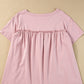 Light Pink Ruffled Trim Loose Babydoll Tee