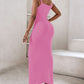 Spaghetti Strap U Neck Casual Maxi Dresses Slim Fit Cami Dress Party Club Bodycon Dress