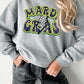 Gray Sequin Mardi Gras Lightening Graphic Pullover Sweatshirt