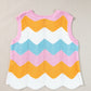 Multicolour Striped Colorblock Scalloped Hem Knitted Vest