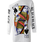 Poker Letter Print Long Sleeve Casual Dress