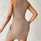 Pocket Design Ribbed Tank Dress Sleeveless Button Front Pullover Bodycon Mini Dresses