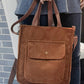 Chestnut Detachable Shoulder Strap Large Corduroy Bag