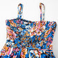 Pink Floral Smocked Bust Spaghetti Straps Wide Leg Jumpsuit