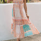 Multicolor Boho Patchwork Print Square Neck Sundress