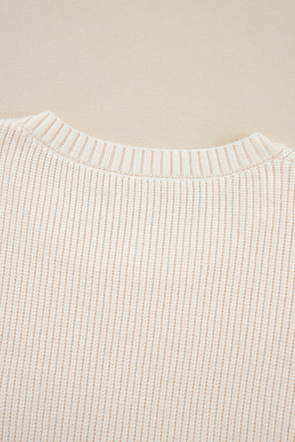 Beige Tinsel Holly Jolly Graphic Classic Sweater