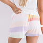 White Rainbow Striped T Shirt and Shorts Set