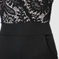 V Neck Lace Bodice Sleeveless Jumpsuits