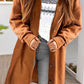 Gold Flame Textured Collared Drop Shoulder Buttoned Front Duster Coat