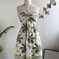 Floral Print Halter Tied Detail Elastic Shirred Back Mini Dress Casual Hollow Out A Line Vacation Dress