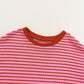 Pink Stripe Knitted Round Neck T Shirt