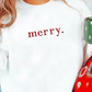 Beige Merry Graphic Embroidered Crew Neck Sweatshirt