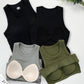 Built in Bra Crewneck Tank Top Terry Towelling Lined Sleeveless Slim Fit Layering Shirt Tops