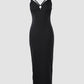 Casual Sleeveless Hollow Out Bodycon Dress Side High Slit Slim Fit Party Slip Dresses