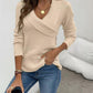 Shawl Collar Button Decor Knit Sweater