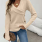 Shawl Collar Button Decor Knit Sweater