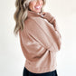 Smoke Gray Zipped Neck Pullover Drop Shoulder Sweatshirt